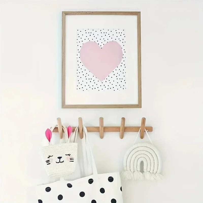 Storage Solid Wood Coat Rack Wall Mounted Assembly Coat Rack Coat Key Storage Hanger Corridor Entrance Decoration 5 Hooks