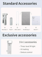 FeiyuTech VB4 Kit Smartphone Gimbal Stabilizer with AI Tracking & Integrated Fill Light, 216mm Extension Rod, for iPhone/Android