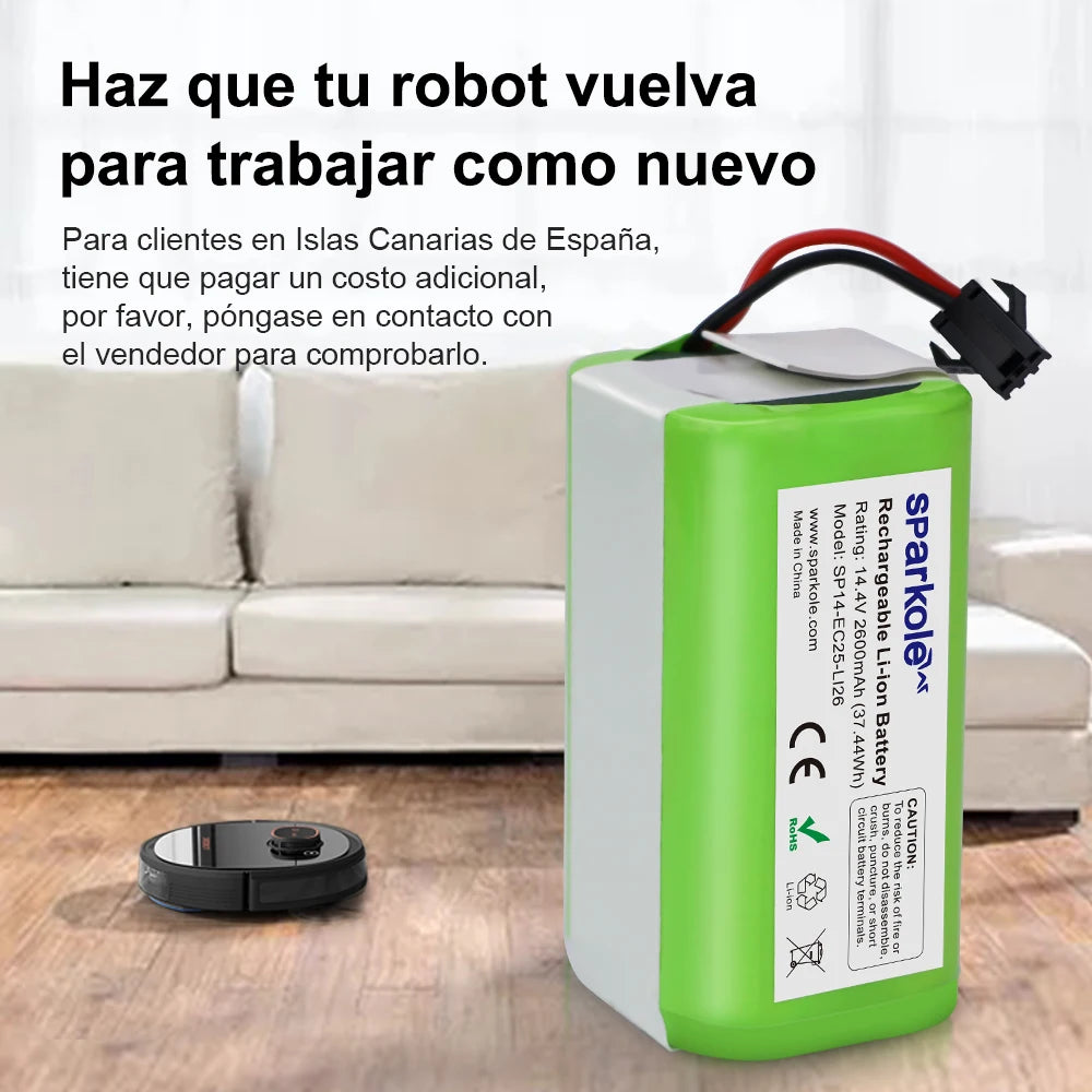 14.4V 2600mAh Replacement Battery for Conga Excellent 990 1090 1790 Deebot N79S N79 DN622 Robovac 11 11S 11S Max, 30, 30C, G30