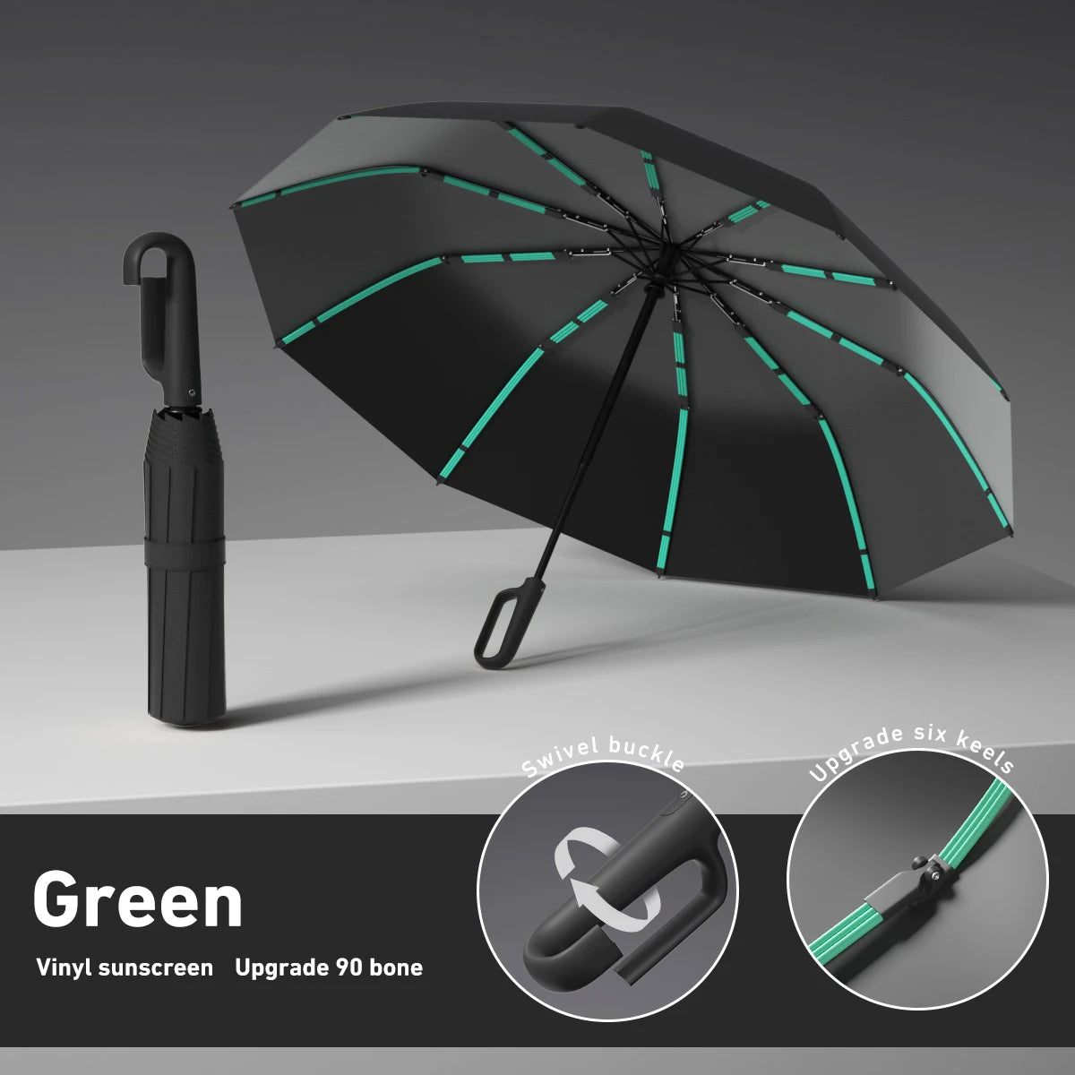 Strong Windproof Automatic Umbrella 72 Bones Sunshade Uv Protection Folding Men's Umbrella Buckle Rain Large Parasol for Women