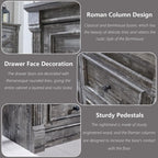 Farmhouse 7 Drawers Dresser for Bedroom, 57" Tall Large Dressers & Chests of Drawers w/Roman Column, Storage Dressers Organizer