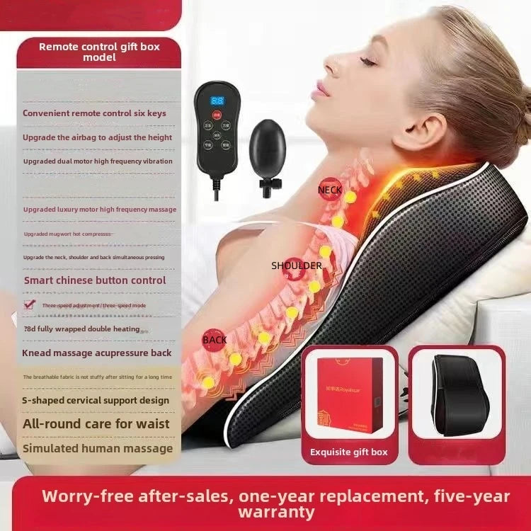 Shiatsu Neck & Back Massager Pillow - Electric Heating & Vibration for Car/Home | AlluCanFind