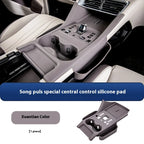 Fit For BYD Song Plus EV DMI 2020-2025 Central Control Panel Protective Pad Wireless Charging Silicone Pad Water Cup Holder Trim