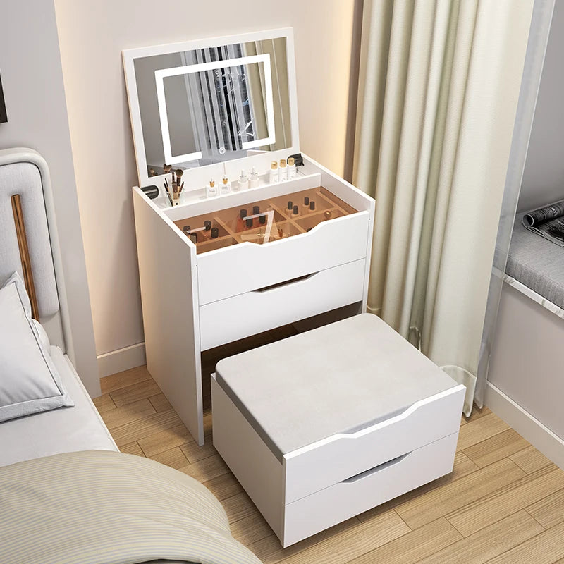 Modern Nordic Vanity Table Drawers Storage Trendy Organizer Vanity Table With Mirror Bedroom Coiffeuse De Chambre Furniture
