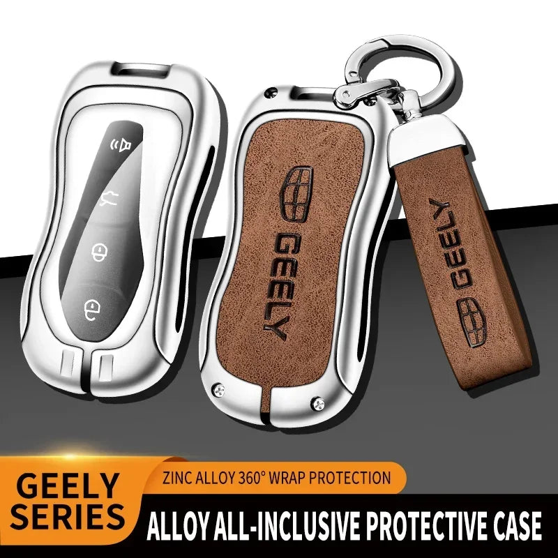 Alloy Car Remote Key Fob Cover Case Holder for Geely Tugella 2020 Azkarra Xingyue Boyue Pro Atlas Pro Gili Tugella Accessories