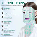 8 Colors Facial LED Mask with Neck Red Light Near Infrared Therapy Beauty Mask Anti Aging Skin Rejuvenation Lifting Tighten