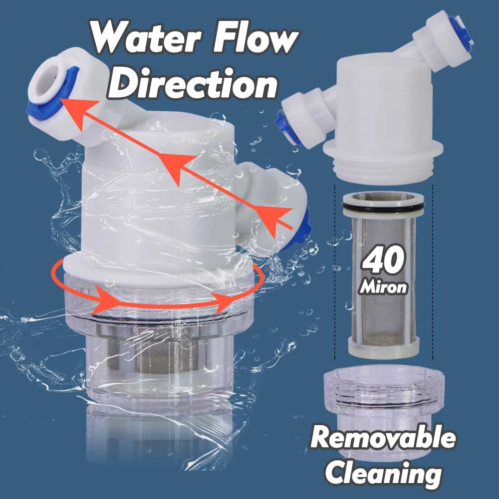 40μm 1/4" 4/6mm Mini Prefilter Slip Lock Quick Connector Stainless Steel Filter Screen Garden Irrigation Misting Cooling System