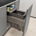 Large Hidden Kitchen Trash Can - Single Built-In Cabinet Pull-Out Slide-Out Garbage Bin for Bedroom Wastebasket