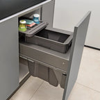 Large Hidden Kitchen Trash Can - Single Built-In Cabinet Pull-Out Slide-Out Garbage Bin for Bedroom Wastebasket