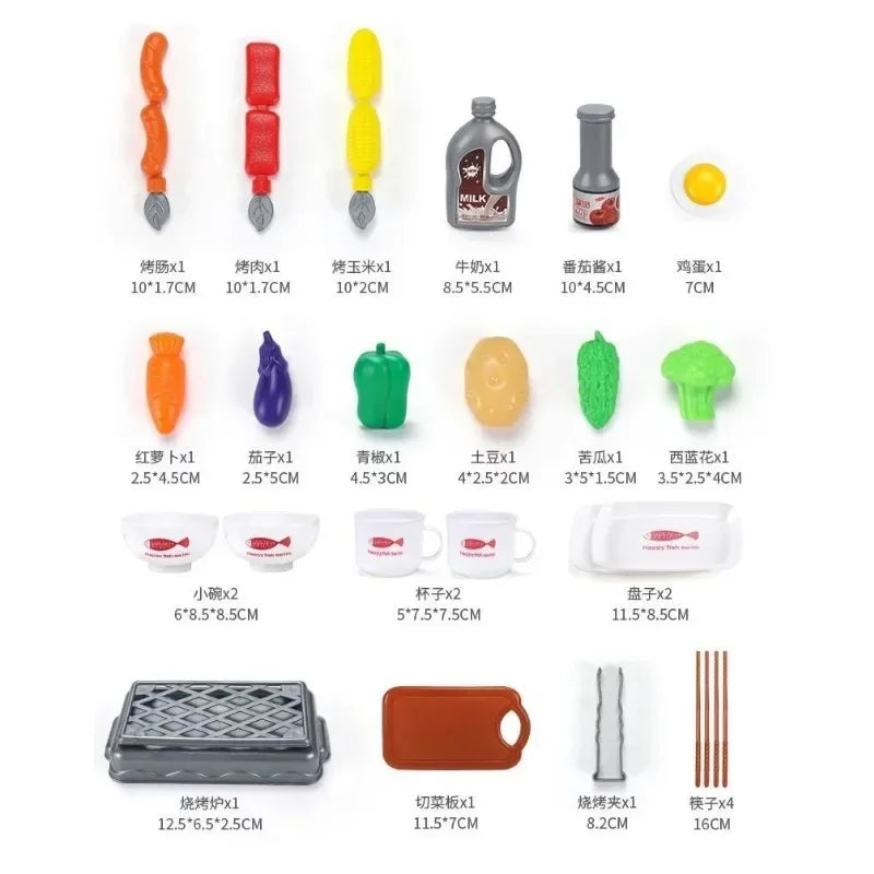 Kids Mini Home Kitchen Utensils Toy Girls Pretend Play Cooking Simulated Food Game Boys Educational Birthday Gifts 3+ Year Old