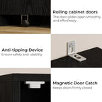 IRONCK Bathroom Storage Cabinet, 70.9 Inch Tall Bathroom Cabinet with Doors, Narrow Storage Organizers with Adjustable Shelf