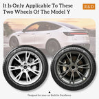 4 PCS 19Inch Sporty Wheel Hub Cap Matte Black Automobile Wheel Hub Fully Wrap Rim Cover Replacement for Tesla Model Y 2020-2024