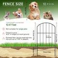 Heavy-Duty Metal Garden Fence Panels 10ft x 24in Rustproof Animal Barrier, No Dig Decorative Border for Dogs, Flower Bed, Patio
