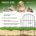 Heavy-Duty Metal Garden Fence Panels 10ft x 24in Rustproof Animal Barrier, No Dig Decorative Border for Dogs, Flower Bed, Patio
