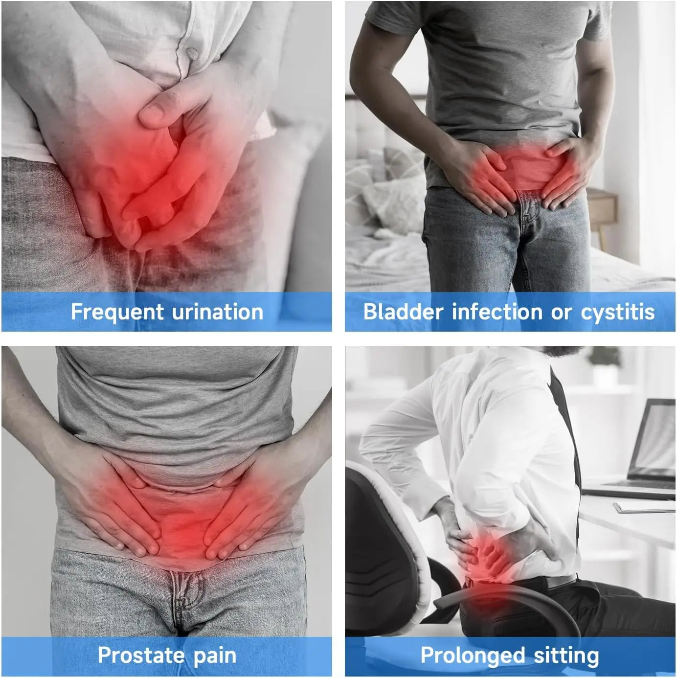 Red Light Therapy for Male Wellness,Rechargeable Wireless 660&850nm Near Infrared Light Therapy Pad for Prostate Therapy for Men
