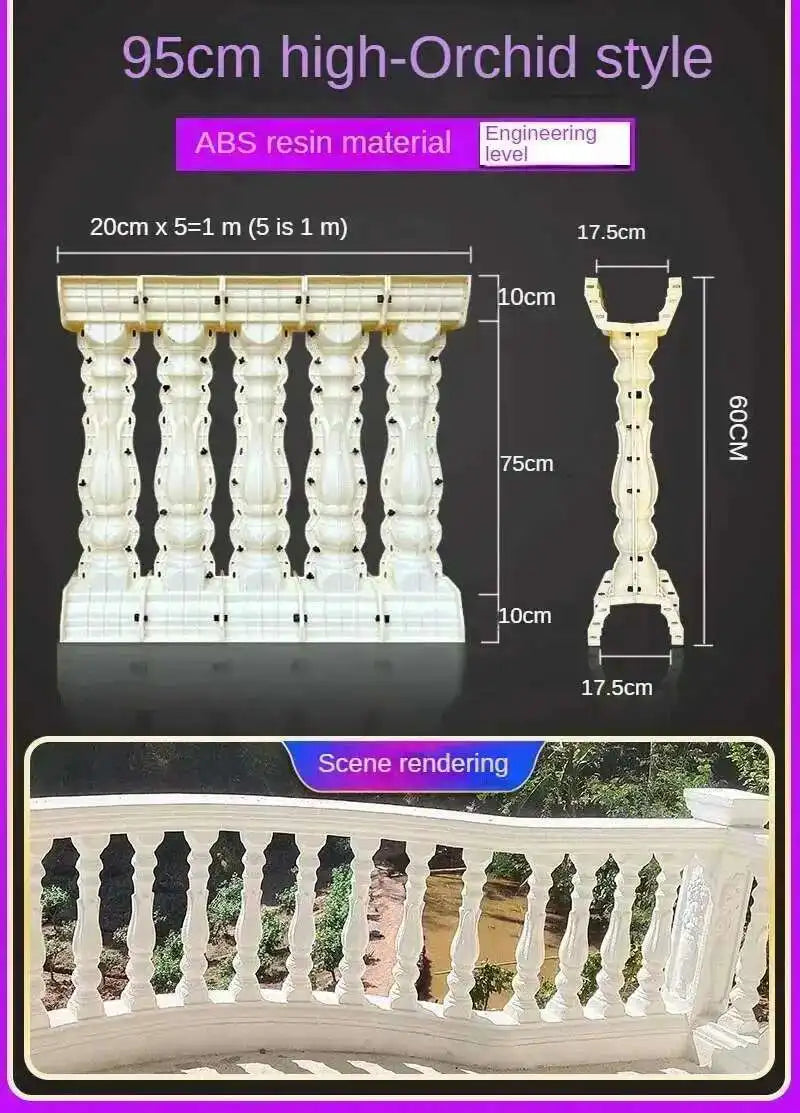 Home Garden Balcony Guardrail Vase Column Roman Column Molds Modern Cement Railing Building Mold European Villa Fence Handrail