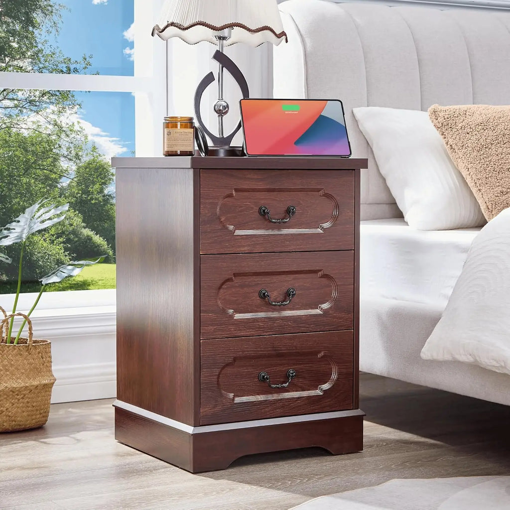 5 Drawer Dresser for Bedroom Farmhouse Cherry Wood Chest of Drawers for Bedroom Dresser, Rustic Wide Drawers Dressers