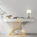 Nordic designer Fashion Wall Hall Porch Decorative Cabinet Semi-circular Slate Console Tables for Living Room Entrance Furniture