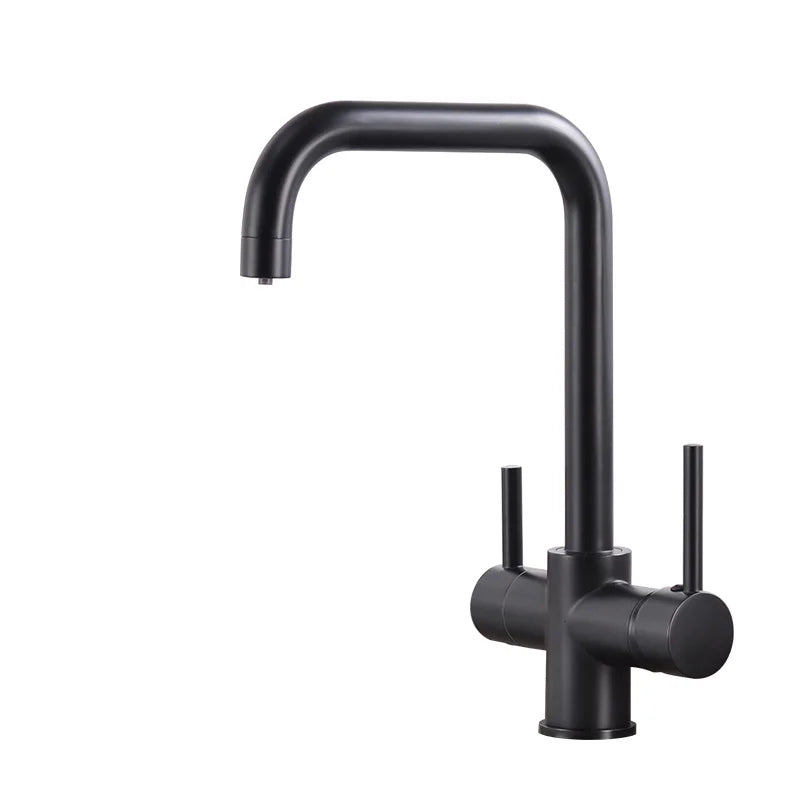 ROVATE 3 in 1 Kitchen Faucet, Hot and Cold Kitchen Sink Faucet with Drinking Faucet Water Filter