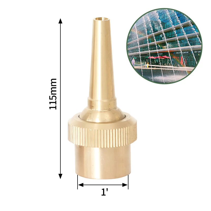 1/2" 3/4" 1" Brass Swimming Pool Decorative Fountain Nozzles Head for Outdoor Music Water Fountain Waterfall Garden Decoration
