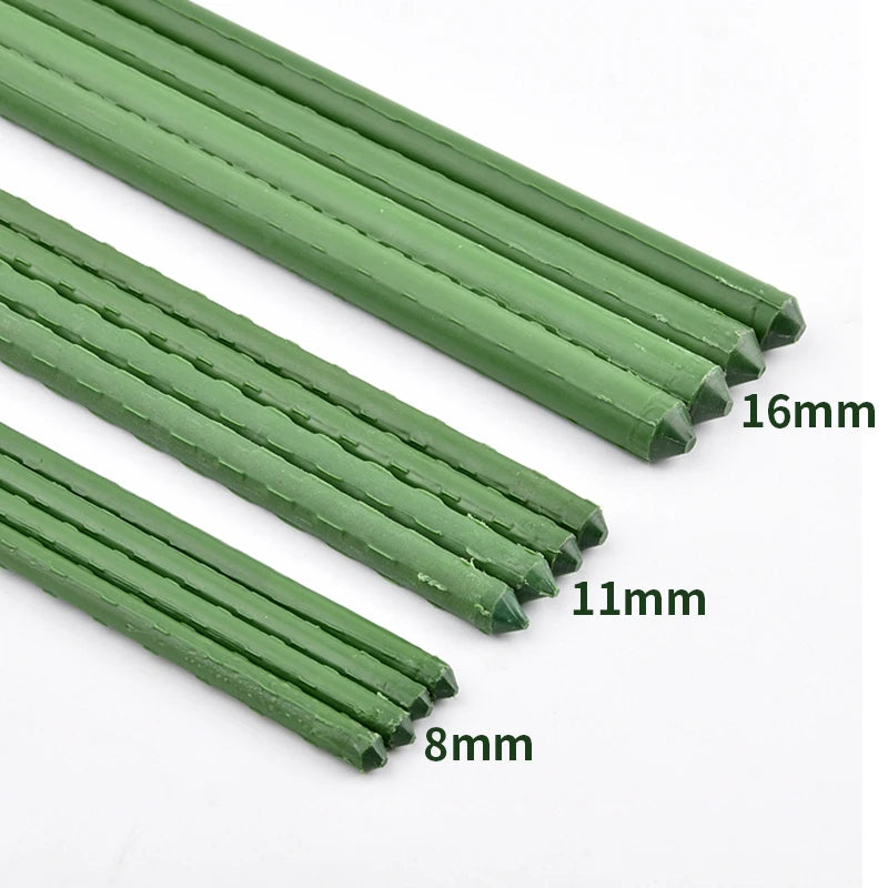 8~16mm Plant Stakes Gardening Pillar Plastic Coated Steel Pipe 60cm Length Supporting Climbing Flower Fruit Vegetables Support