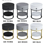 Modern Minimalist Round Slate Drawer Table: High-End Appeal, Perfect as Side Table or Bedside Cabinet