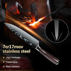 Kitchen Knives Set 10pcs Professional Chef Knives 7CR17 440C High Carbon Stainless Steel Sharp Santoku Boning Knife Gift Case Se