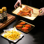 Kitchen Food Organizer Trays Rectangle Stainless Steel Tray Serving Plate Barbecue Pan Home Tableware