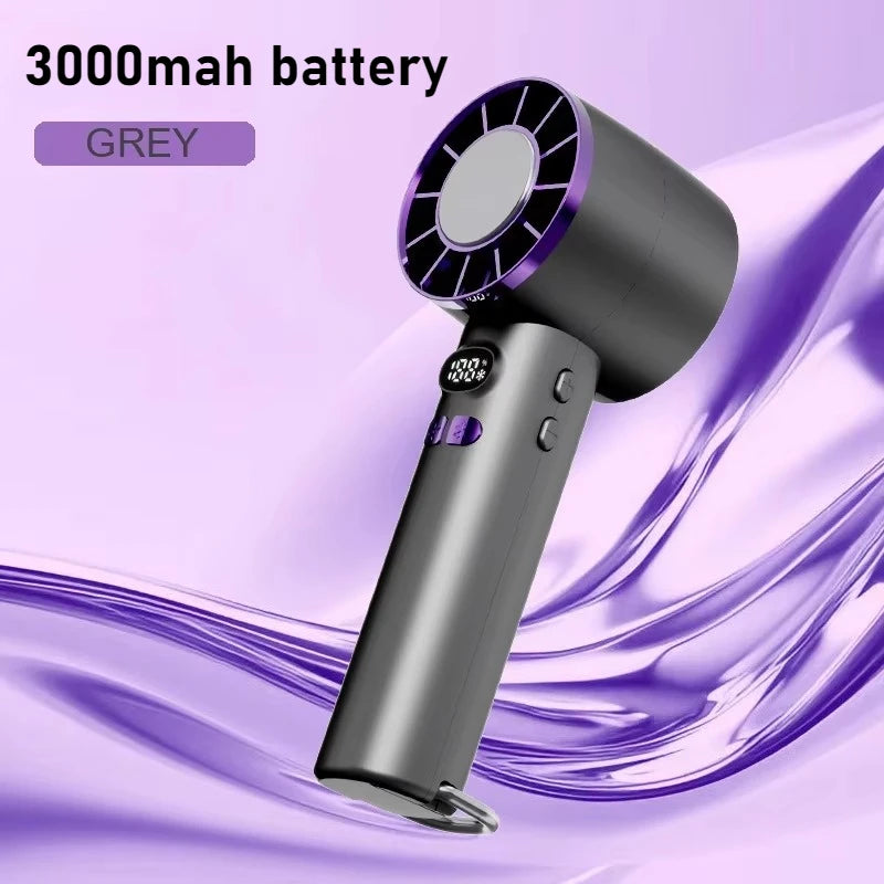 3000mAh Portable mini Fan 100 Wind Speeds Instant Cooling with Ice Mode Handheld fan USB Rechargeable electric fans Camping Fan