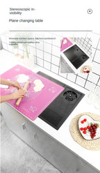 55CMX45CM Kitchen Sink Nano 304 Stainless Steel Vegetable Wash Basin Single Sink Wash Basin Sink Adjustable Folding Faucet
