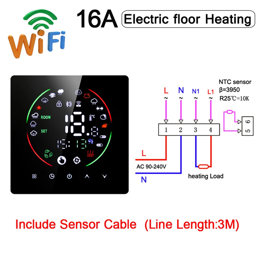 Tuya Smart Home Thermoregulator WIFI Warm Floor Thermostat for Electric Heating Temperature Controller Gas Boiler TRV