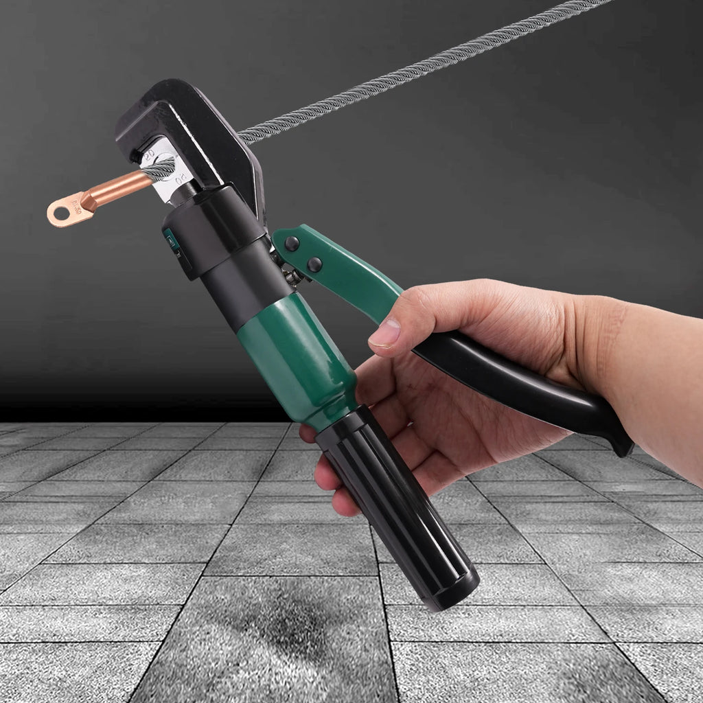 60KN Manual Operated Hydraulic Crimping Tool,YQK-70 Model Hydraulic Tubes Crimper with 8 Pairs of Dies,10mm Stroke,Cu 4-70mm²