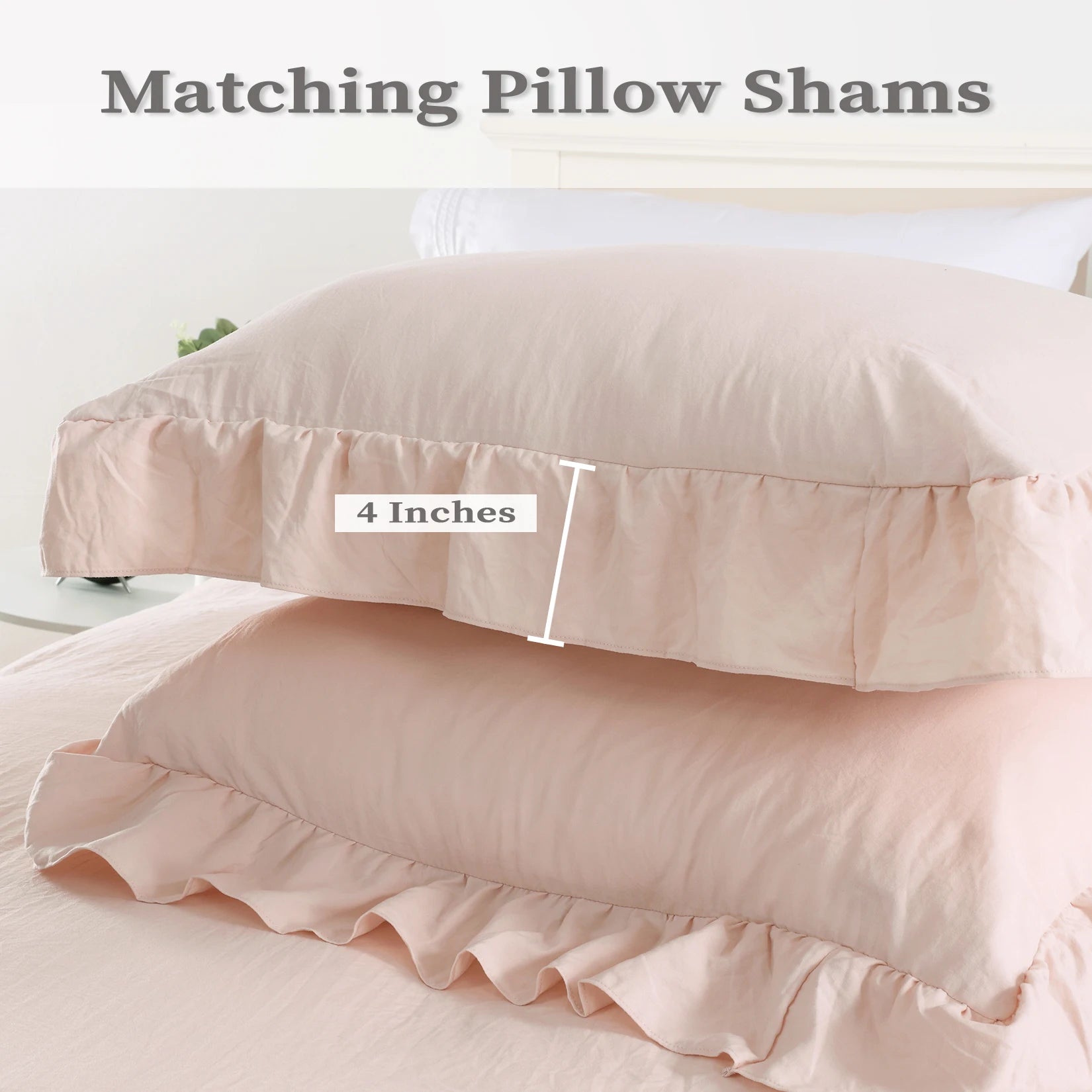 104"x90" Lotus Leaf Edge Bedding Duvet Cover Set Large Double Bed Bedroom Soft Washed Polyester 1 Duvet Cover + 2 Pillowcases