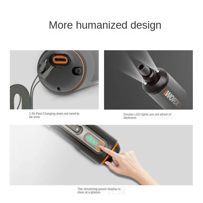 Worx-mini 4V electric screwdriver, WX240, wireless electric screwdriver, USB handle, electric drill tool WX240.7/WX240/WX242