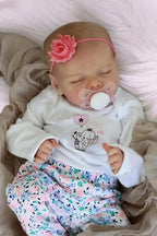 Reborn Baby Doll Girl 17 Inch Realistic Lifelike Newborn Vinyl Full Body with Feeding Kit Gift for Kids