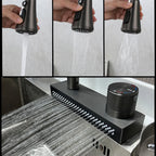 Popular Waterfall Faucet 304 Stainless Steel Hot And Cold Rainfall Kitchen Sink Water Taps Pull Out Spray Kitchen Sink Faucet