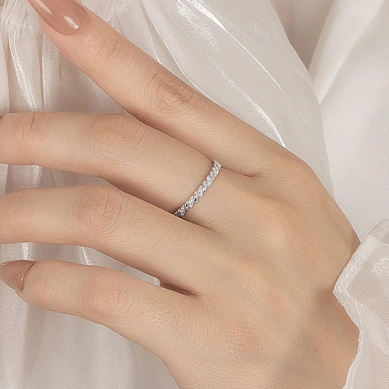 Moissanite Wedding Ring for Women - 925 Sterling Silver Twisted Design GRA Lab Diamond Jewelry | AlluCanFind