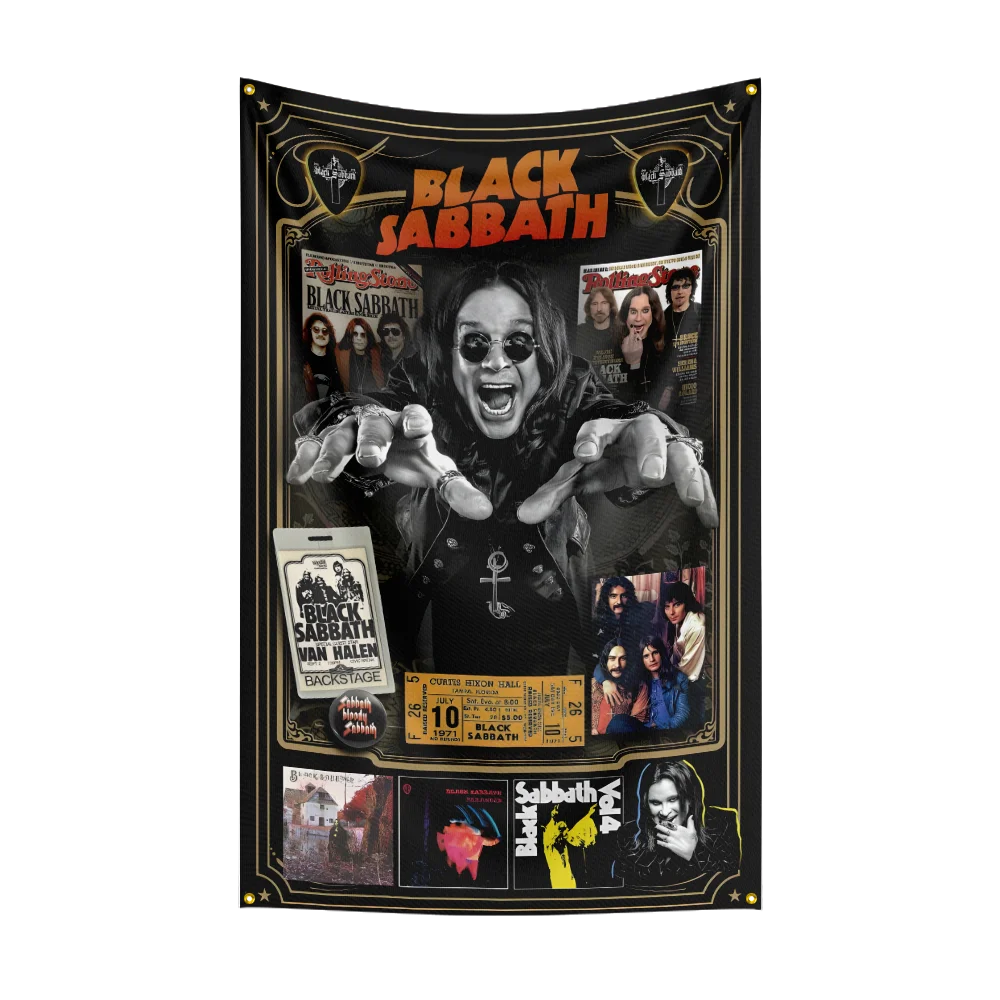 3x5 Ft Heavy Rock Band-B-Black Sabbaths Flag Polyester Digital Printing Banner for Bedroom Wall Art Out Door Tapestry