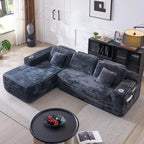 Modern Cloud Sectional Sofa with L-Shape Chaise | Deep Seat Design, Built-in Cup Holder & Storage Pocket, No Assembly Required