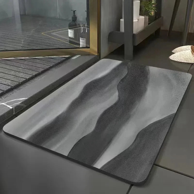 Modern Bathroom Mat Diatomite Bath Mats Non-slip Bathtub Side Rugs Marble Pattern Shower Rug Super Absorbent Carpet Home Decor