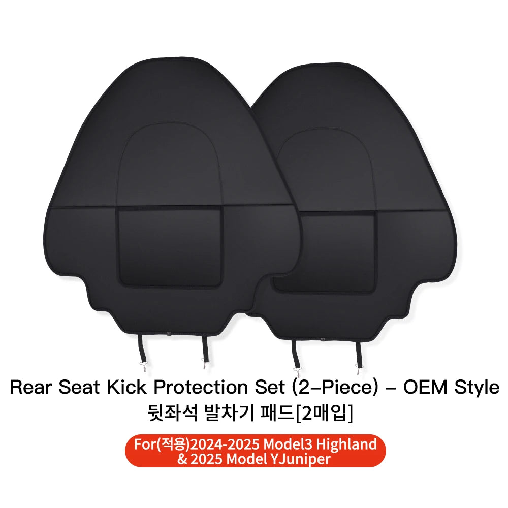 YZ Car Seatback Protector for Tesla Model 3 Y Highland Seat Back Protective Child Anti-Kick Mats Leather Storage Pockets