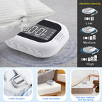 Rechargeable  Vibrating Alarm Clock Wireless Loud Alarm Clock With White Noise Deep Sleep Digital Travel Clock Snooze Function