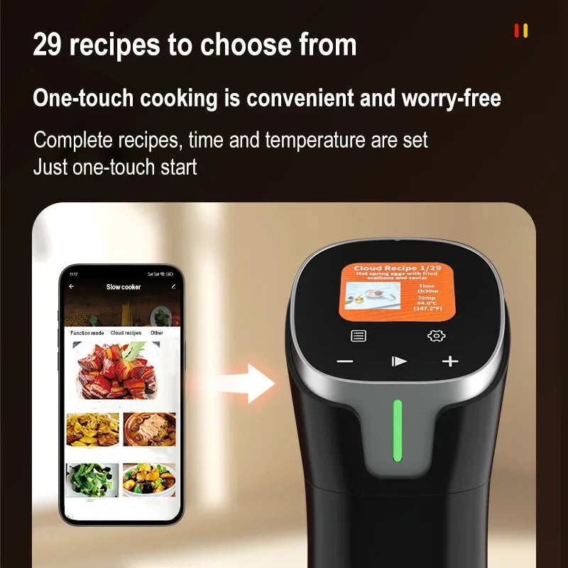 1100W Smart Sous Vide Cooker LCD Touch Immersion Circulator Accurate Cooking Digital Display APP Control Cooking Vacuum 110/220V