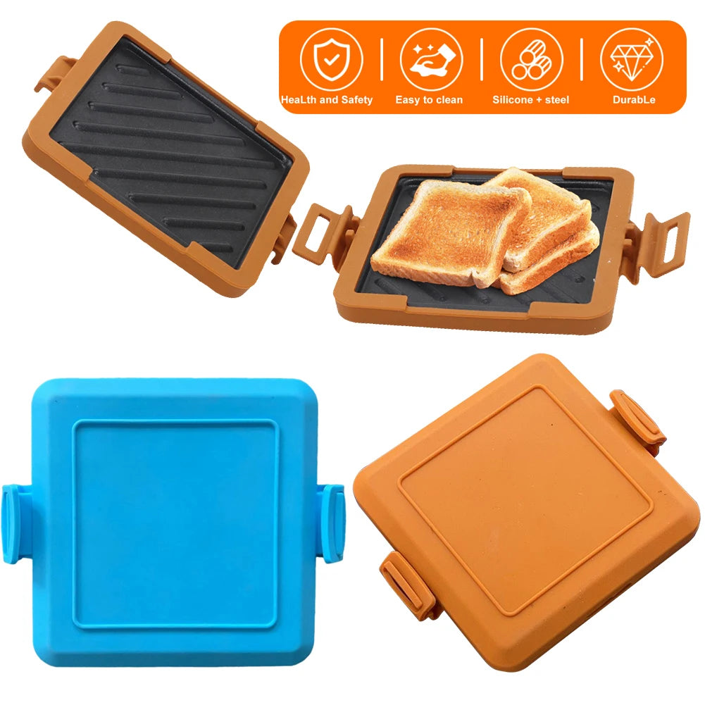 Microwave Toastie Maker No Electric Microwavable Toast Maker Square Panini Maker Time Saving Microwave Oven Breakfast Machine