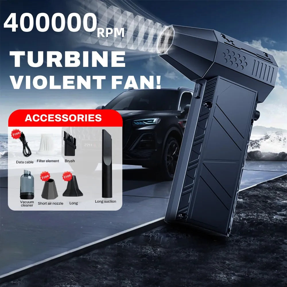X6 Upgrade Violent Fan 400000RPM Powerful Air Blower Vacuum Dust Cleaner Type-C Charging Strong Winds Brushless Turbo Jet Blower