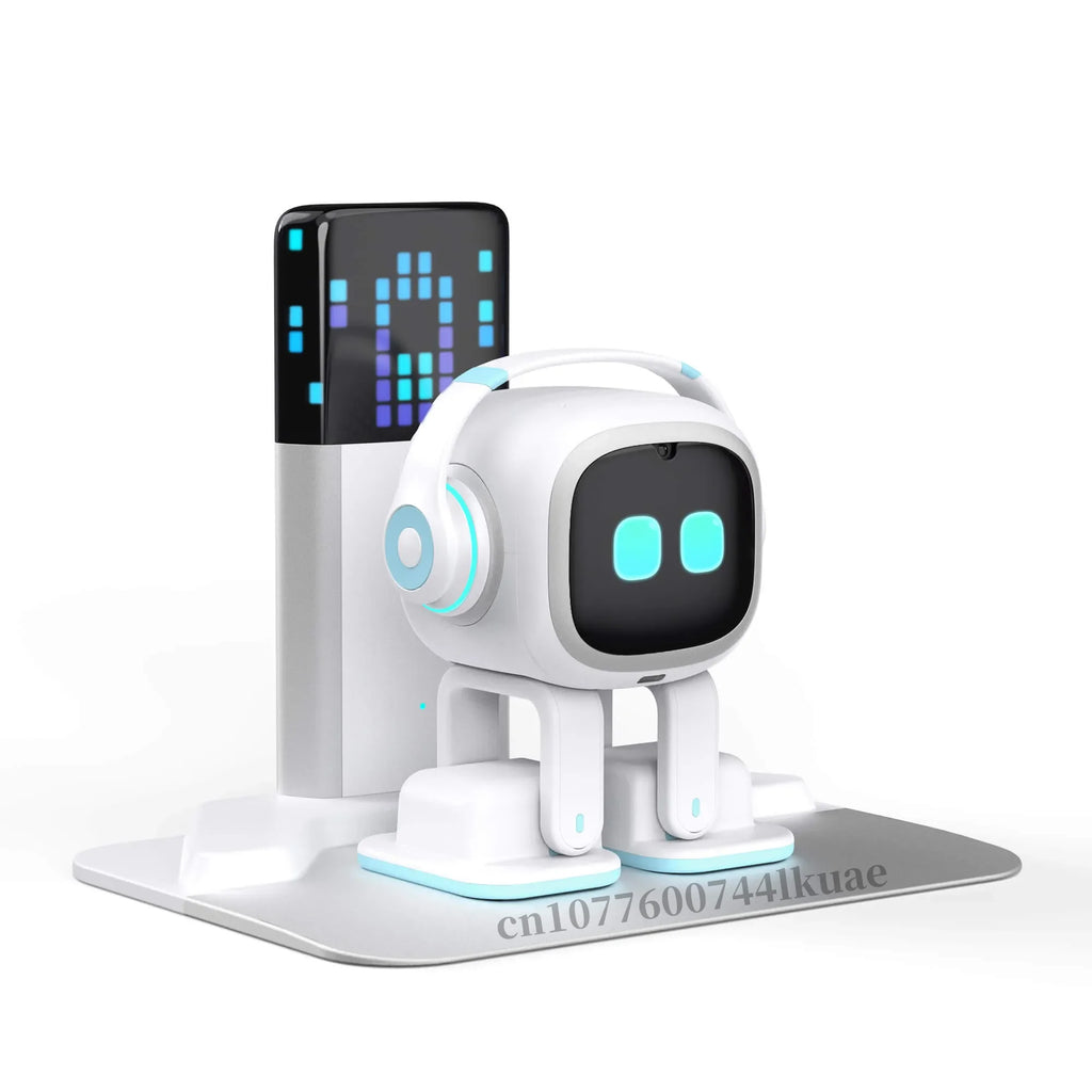 White EMO Voice Robot Smart AI Companion Interactive Talking Electron with Control ,Gift for Boys Girls Birthday Christmas 2025
