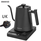Gooseneck Electric Kettle 1L 1200W Intelligent temperature controlled hand brewed coffee pot Rapid Heating Kettle 110v/220v