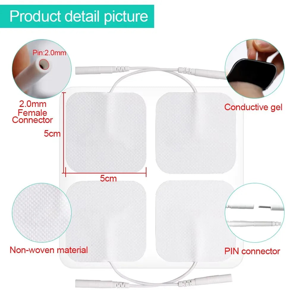 Physiotherapy Tens Electrode Pads Conductive Gel Therapeutic Pulse Pressure Electrical Compex Muscle Stimulator Massage Patches