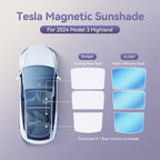 Magnetic Suction Clip Sun Shades for Tesla Model 3/Y Highland (2021-2025) | Glass Roof & Sunroof