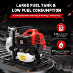 1.7HP 2-Stroke Gasoline Water Pump | High Flow Petrol Transfer Pump for Irrigation & Drainage